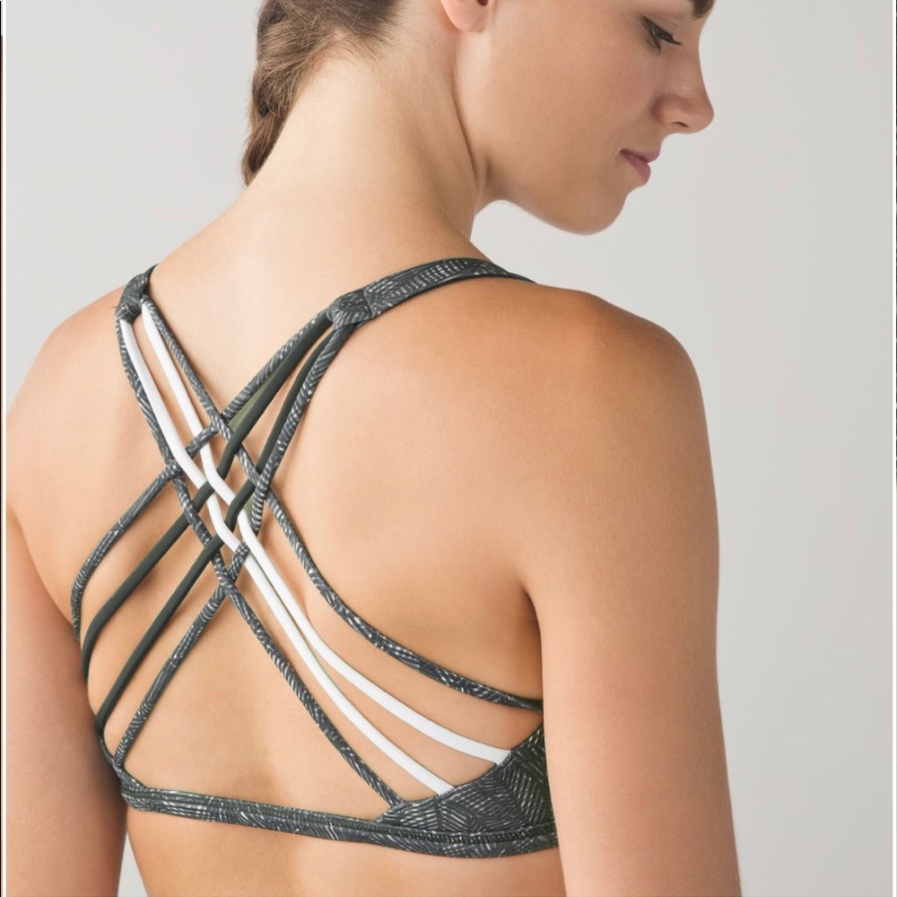 Lululemon Free To Be Wild strappy bra - green leaf print